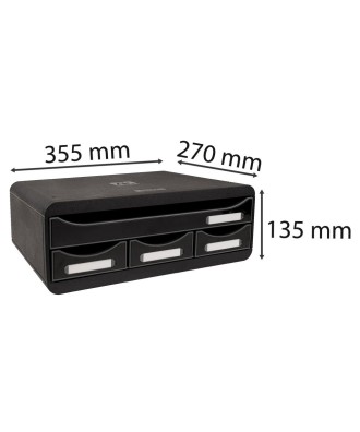 TOOLBOX MINI 4 tiroirs noir/noir glossy