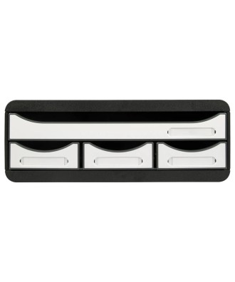 TOOLBOX MINI 4 tiroirs noir/blanc glossy