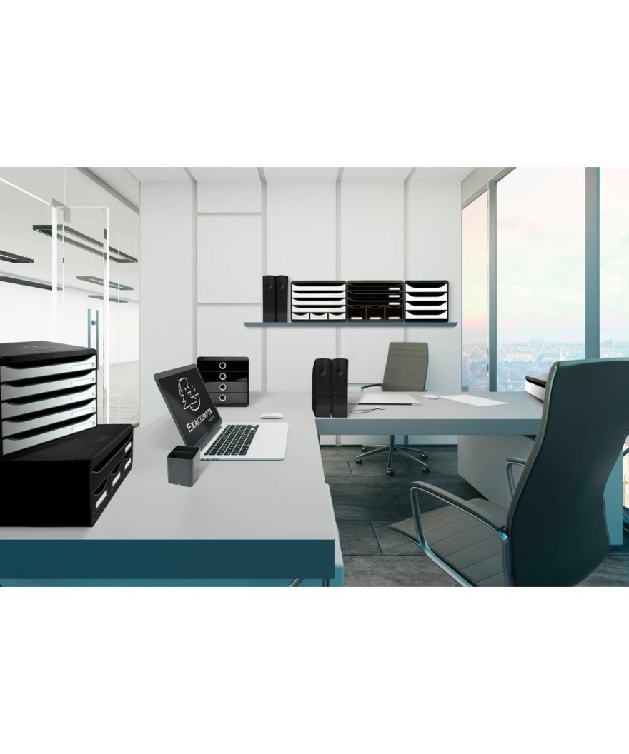 TOOLBOX MINI 4 tiroirs noir/blanc glossy