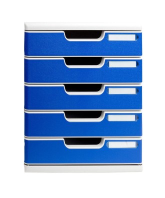 MODULO A4+ 5 tiroirs gris lumière/bleu