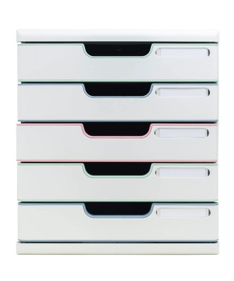 Modulo A4+5tiroirs Aut.Blanc / Coul.ass