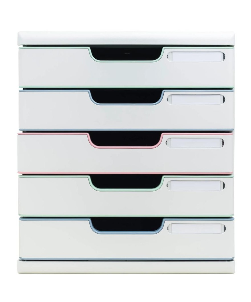 Modulo A4+5tiroirs Aut.Blanc / Coul.ass