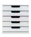 Modulo A4+5tiroirs Aut.Blanc / Coul.ass