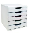 Modulo A4+5tiroirs Aut.Blanc / Coul.ass