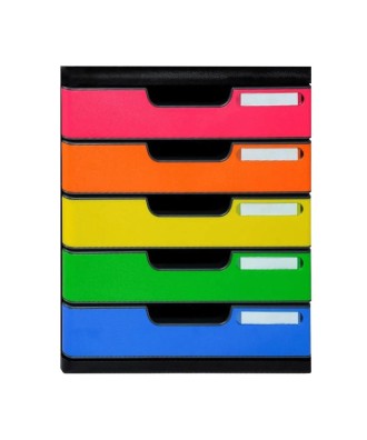 MODULO A4 5 tiroirs noir/arlequin glossy
