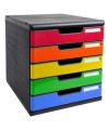 MODULO A4 5 tiroirs noir/arlequin glossy