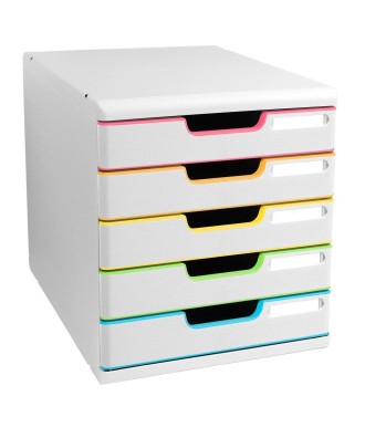 MODULO A4 5 tiroirs blanc/arlequin/blanc