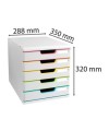 MODULO A4 5 tiroirs blanc/arlequin/blanc