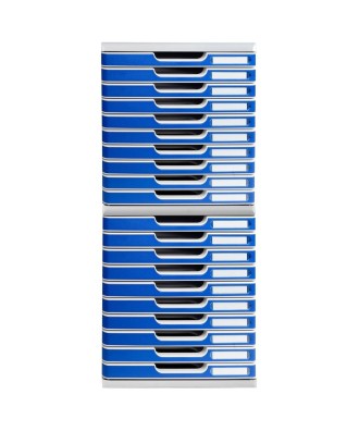 MODULO A4+ 10 tiroirs gris lumière/bleu