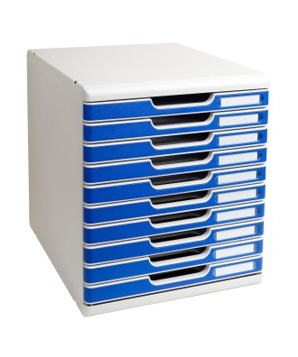 MODULO A4+ 10 tiroirs gris lumière/bleu