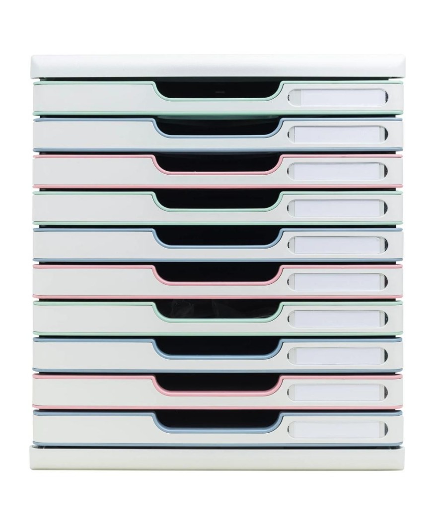 Modulo A4+10tiroirs Aut.Blanc / Coul.ass