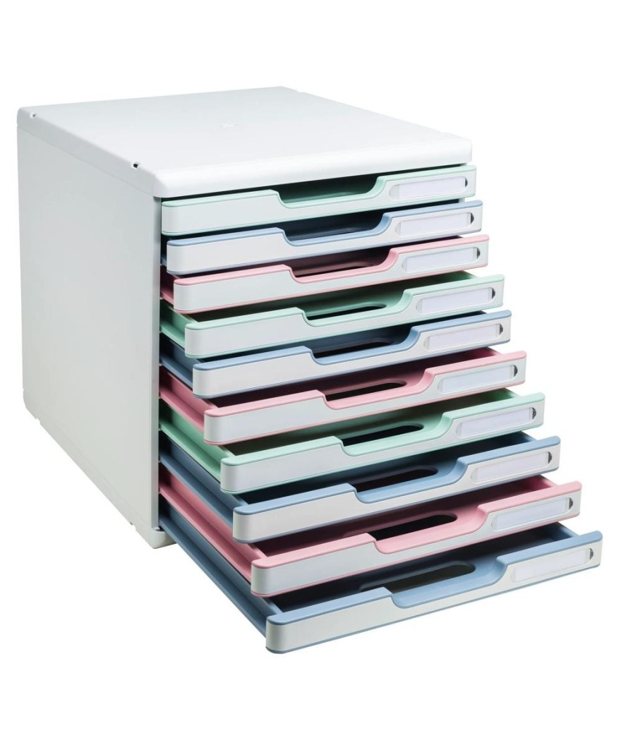 Modulo A4+10tiroirs Aut.Blanc / Coul.ass