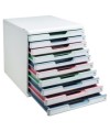 Modulo A4+10tiroirs Aut.Blanc / Coul.ass