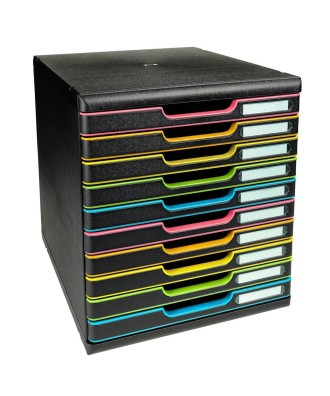 MODULO A4 10 tiroirs noir/arlequin/noir