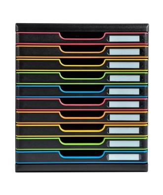 MODULO A4 10 tiroirs noir/arlequin/noir