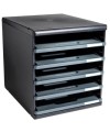 MODULO A4 - 5 tiroirs ouverts ECO noir/g