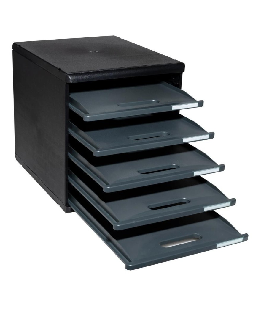 MODULO A4 - 5 tiroirs ouverts ECO noir/g