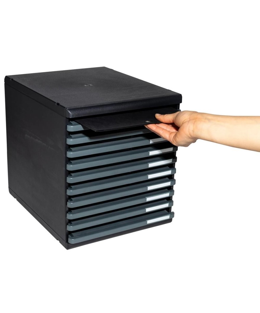 MODULO A4 - 10 tiroirs ouverts ECO noir/