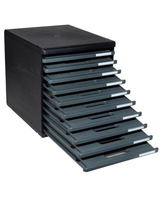 MODULO A4 - 10 tiroirs ouverts ECO noir/