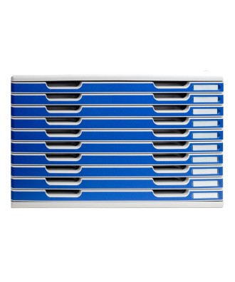 MODULO A3+ 10 tiroirs gris lumière/bleu