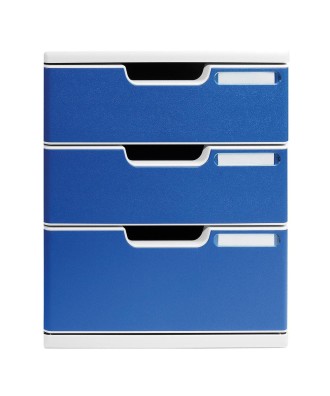 MODULO A4+ 3 tiroirs gris lumière/bleu