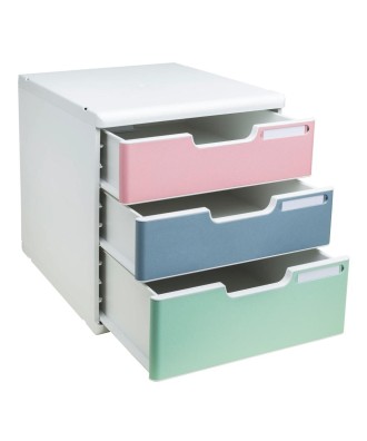 Modulo A4+3 tiroirs Aut.Blanc / Coul.ass
