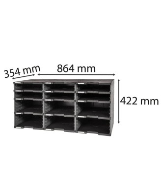MODULODOC 12 cases vides noir/gris souri