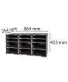 MODULODOC 12 cases vides noir/gris souri