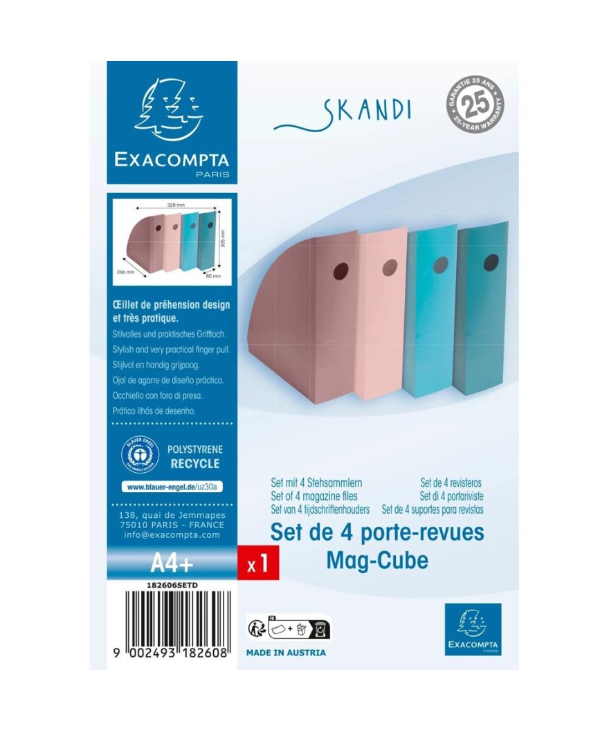 Set de 4 Porte-revues Mag-Cube Skandi
