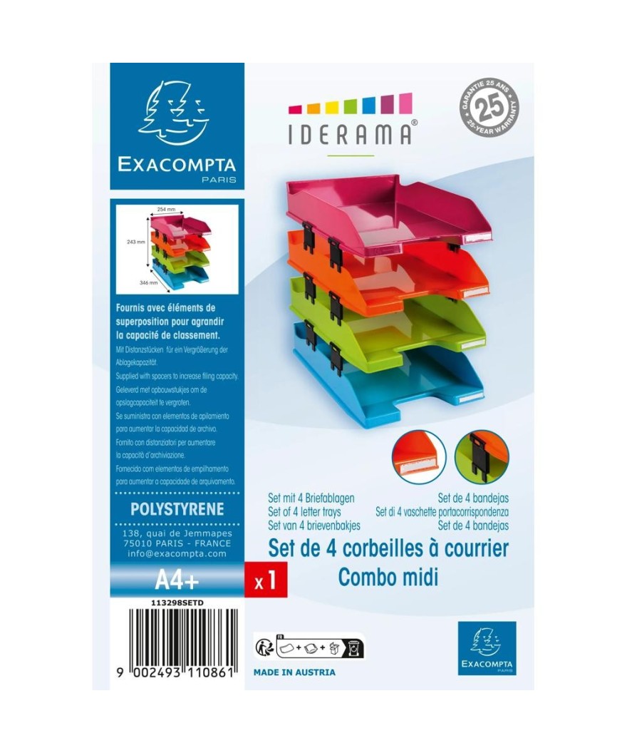 Set de 4 Corbeil. à cour. COMBO arlequin