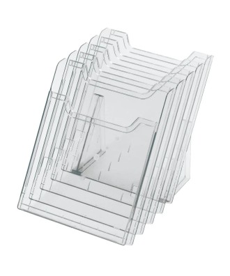 Présentoir 5 cases A4 vertical cristal
