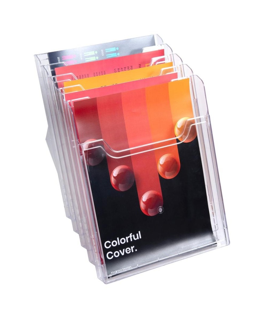 Présentoir 5 cases A4 vertical cristal