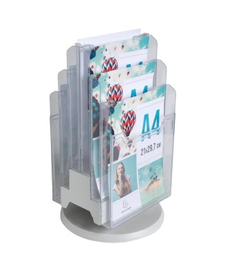 Tourniq. 6 cases A4 vertic gris/cristal