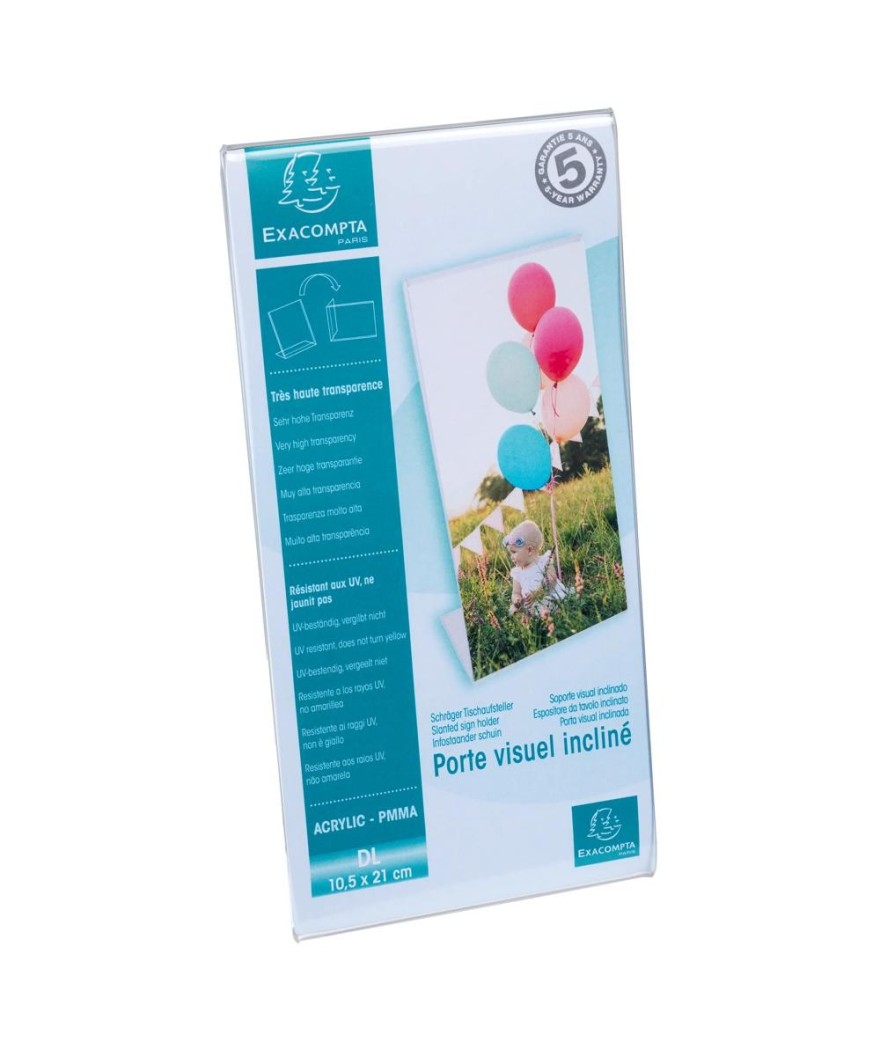 Porte-visuel incliné DL cristal
