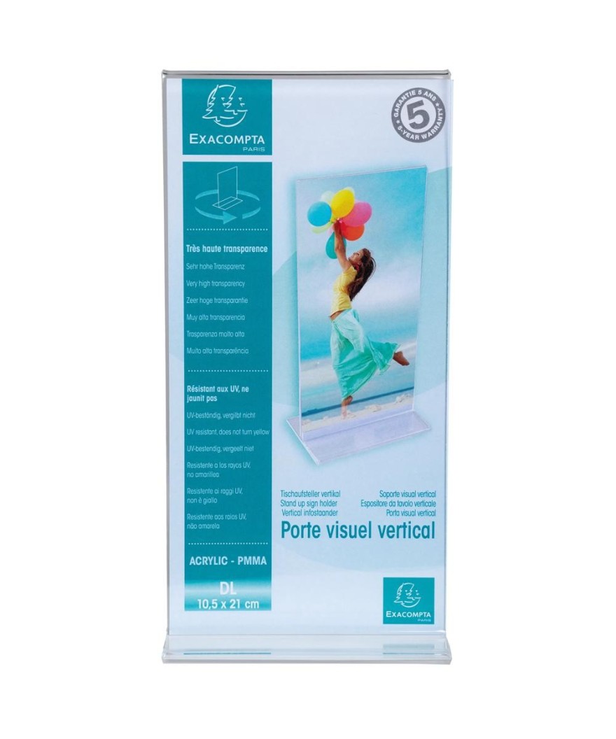 Porte-visuel droit vertical DL cristal