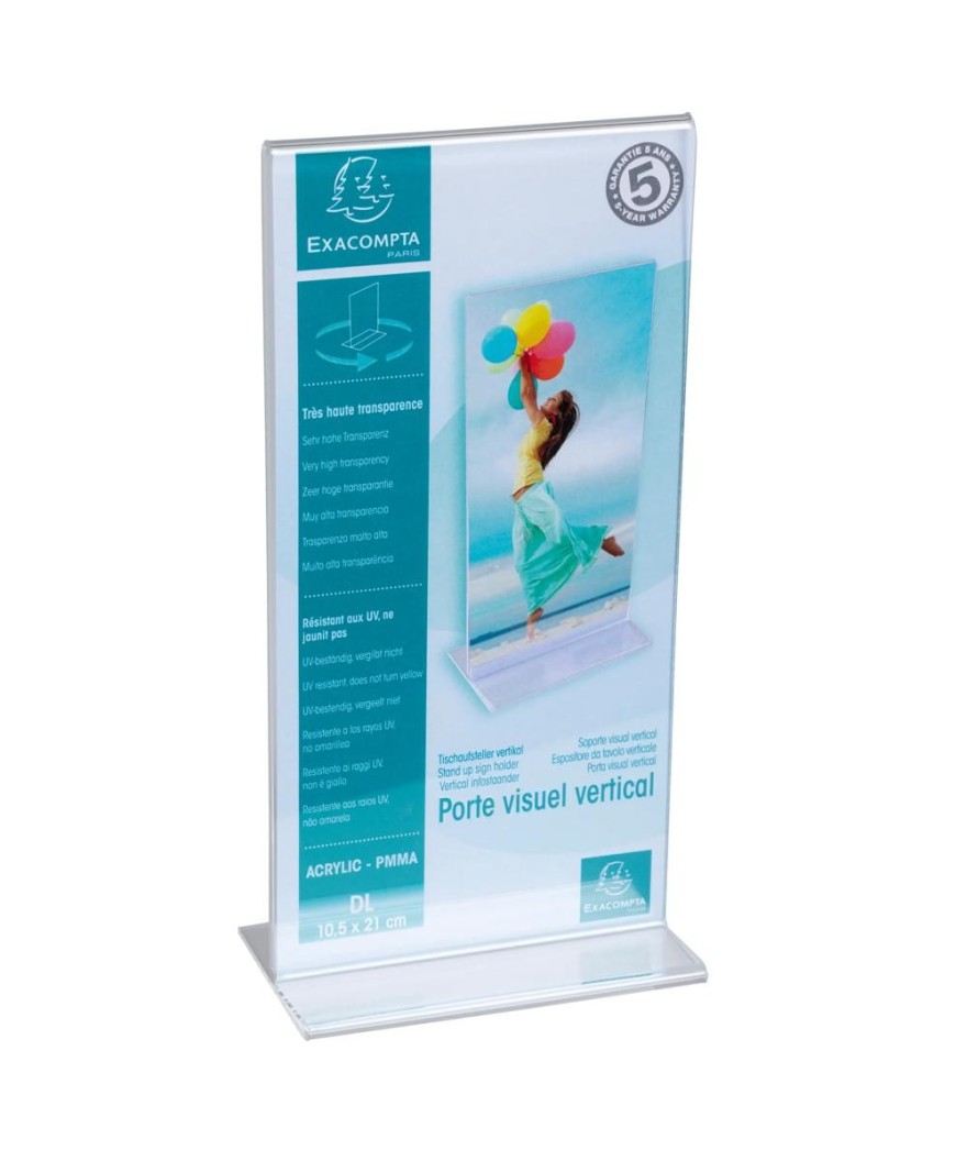 Porte-visuel droit vertical DL cristal