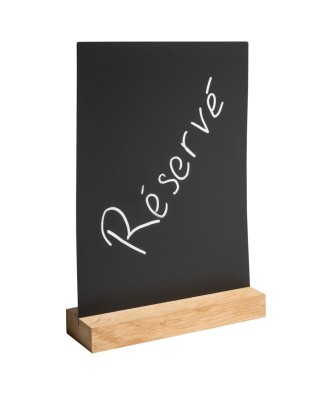 Porte menu ardoise sur pied bois A4