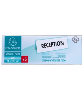 Lot de 5 porte-noms 300x105mm (A4 plié)