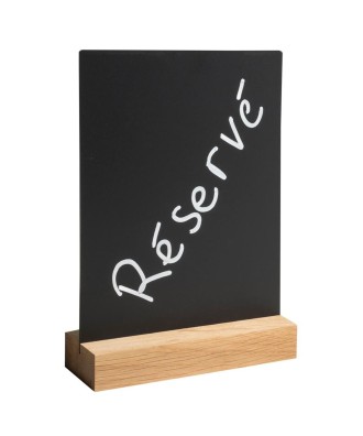 Porte menu ardoise sur pied bois A5