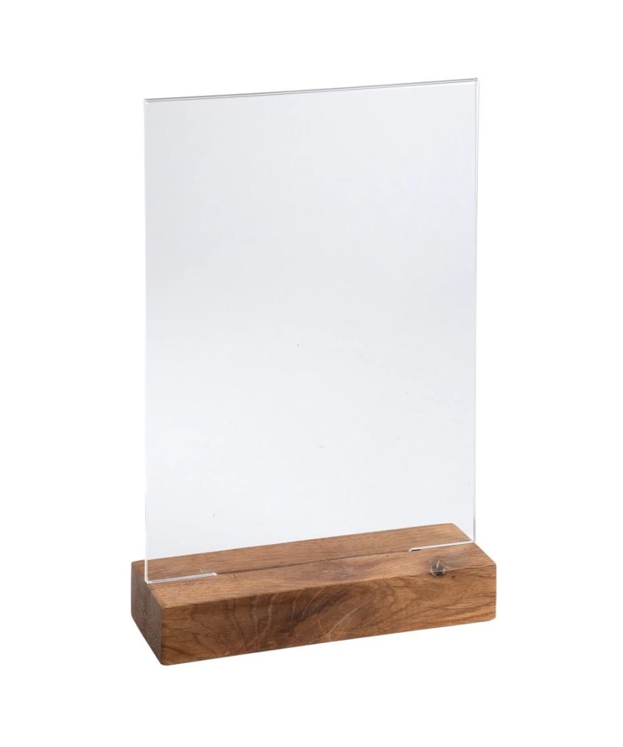 Porte-visuel a. socle en bois A5vertical