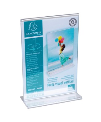 Porte-visuel droit vertical A6 cristal