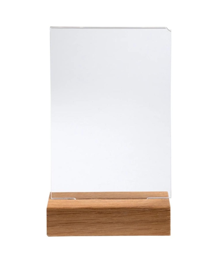 Porte-visuel a. socle en bois A6vertical