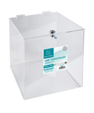 Urne trans. couvercle fermant à clé 25cm