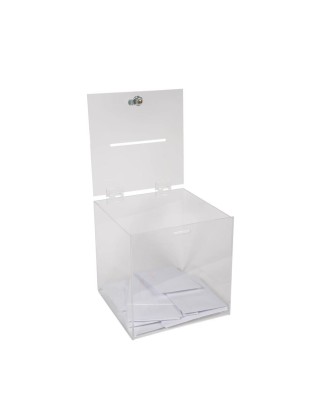 Urne trans. couvercle fermant à clé 25cm