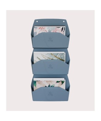 Trieur mural horiz. 1 compart. Bleu Gris