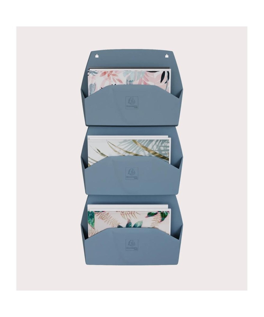 Trieur mural horiz. 1 compart. Bleu Gris