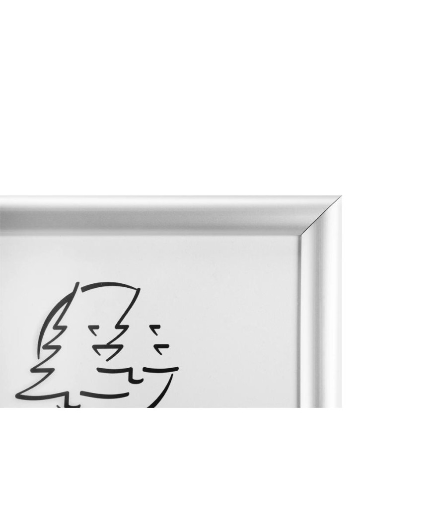 Cadre mural aluminium A2 alu/cristal