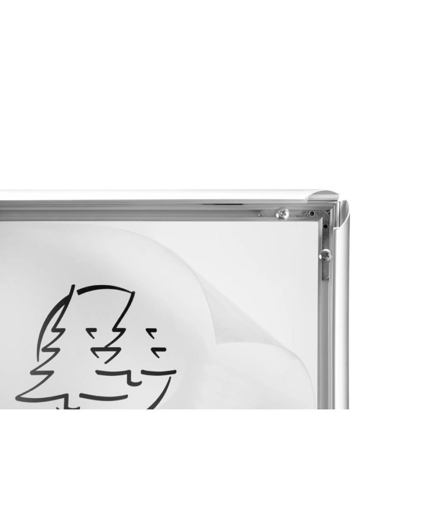 Cadre mural aluminium A4 alu/cristal