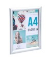 Cadre mural aluminium A4 alu/cristal