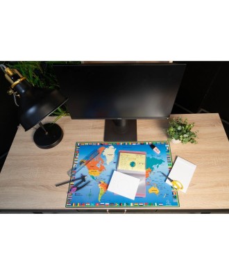 Sous-main rigide PVC 37,5x57,5cm Monde